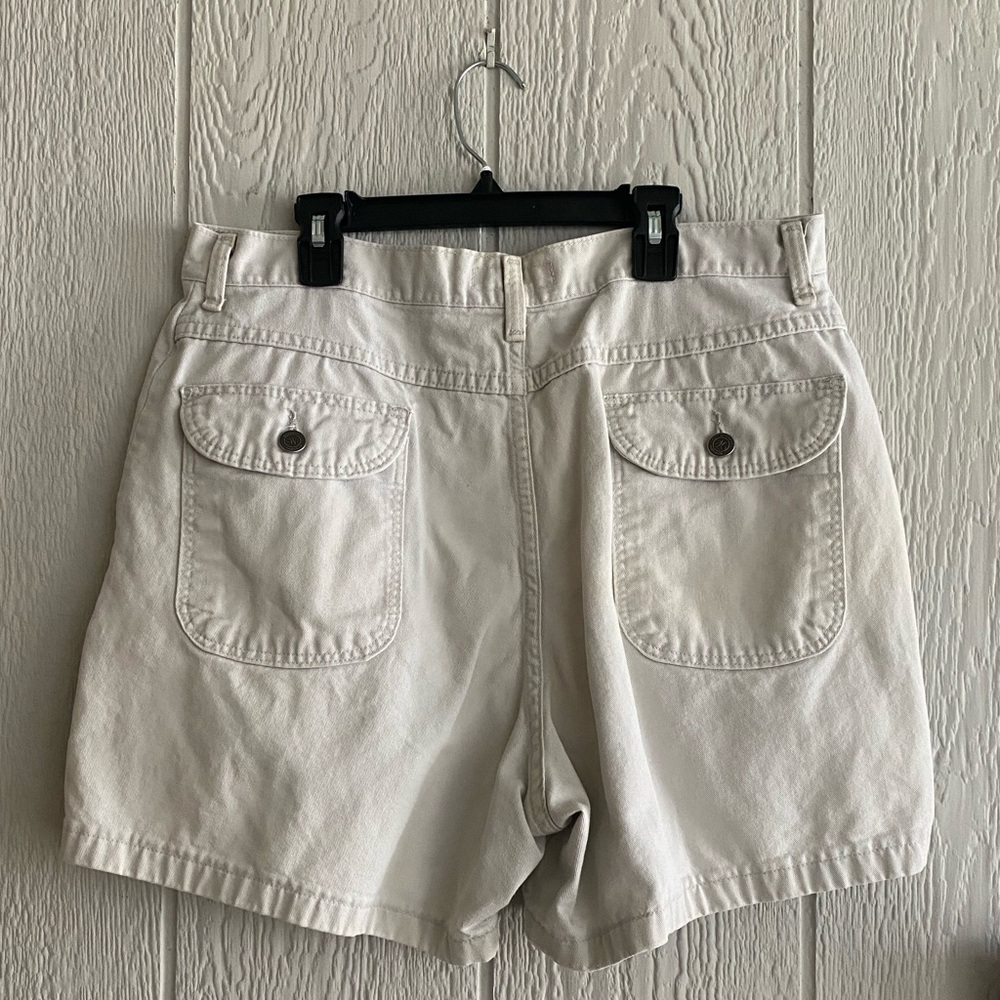Vintage Wrangler Women Tan Cream Khaki Hi-Rise Mom Chino Shorts No Size Tag - Picture 7 of 12